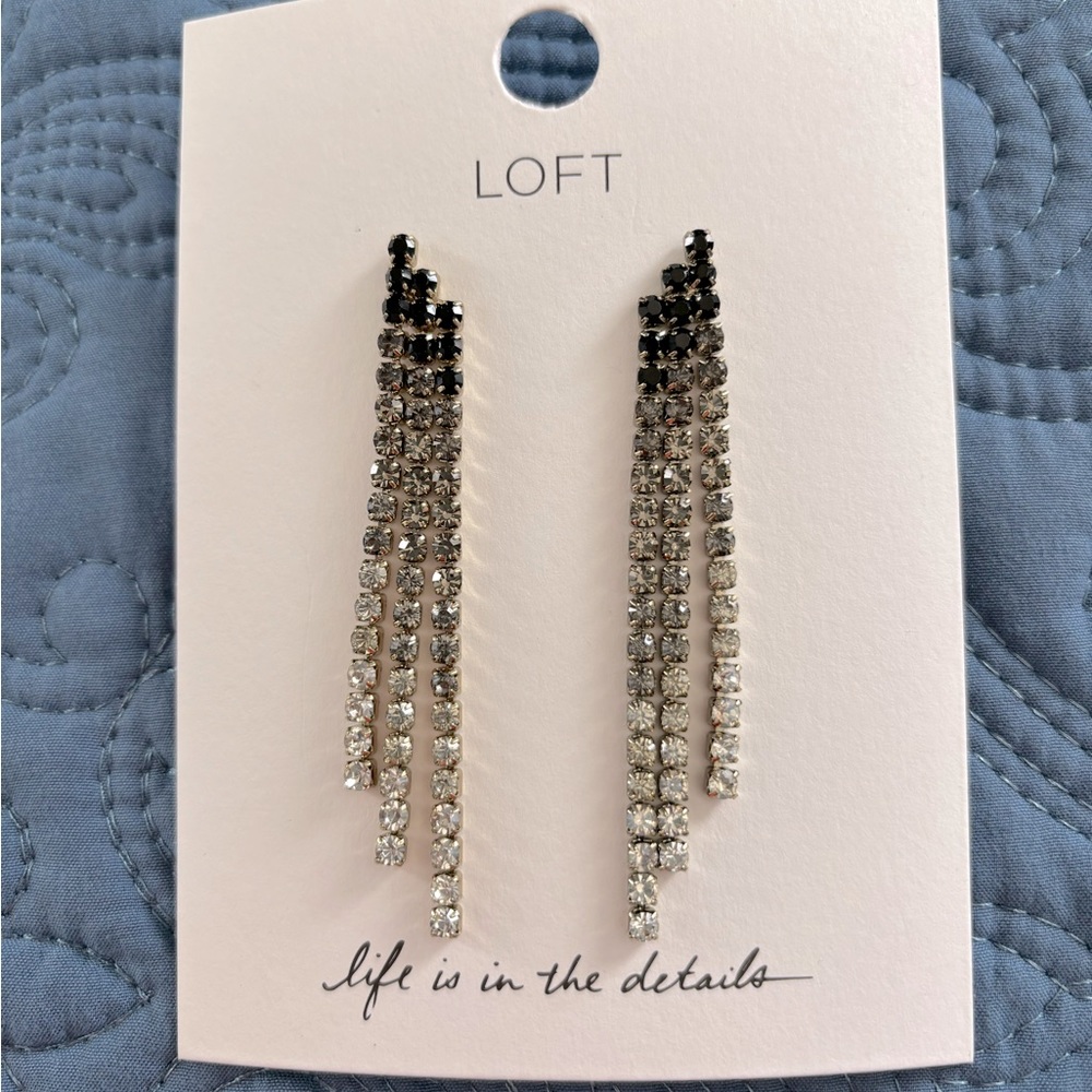 Loft Black/silver Statement Earrings